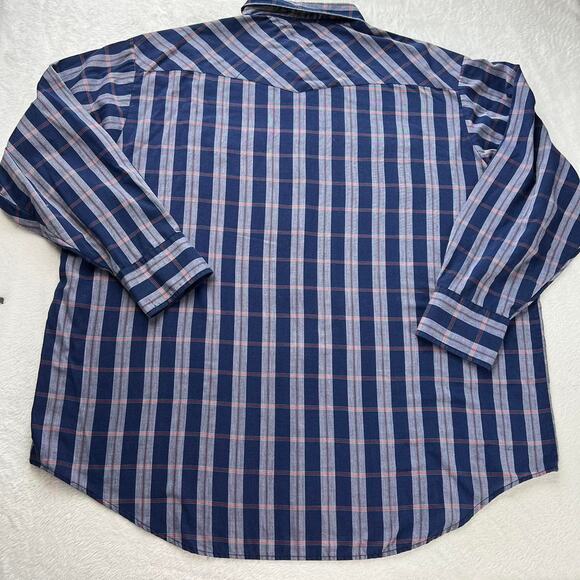 Rugged Country Vintage Pearl Snap men’s Long sleeve plaid Western Wear Shirt 2X - Picture 2 of 6